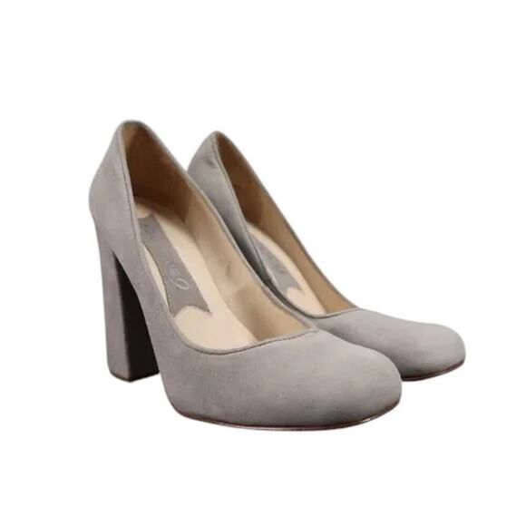 Boutique 9 Shoes Womens 7 Pumps Block Heel Suede Fashion Going Out Classic Grey - Picture 1 of 16